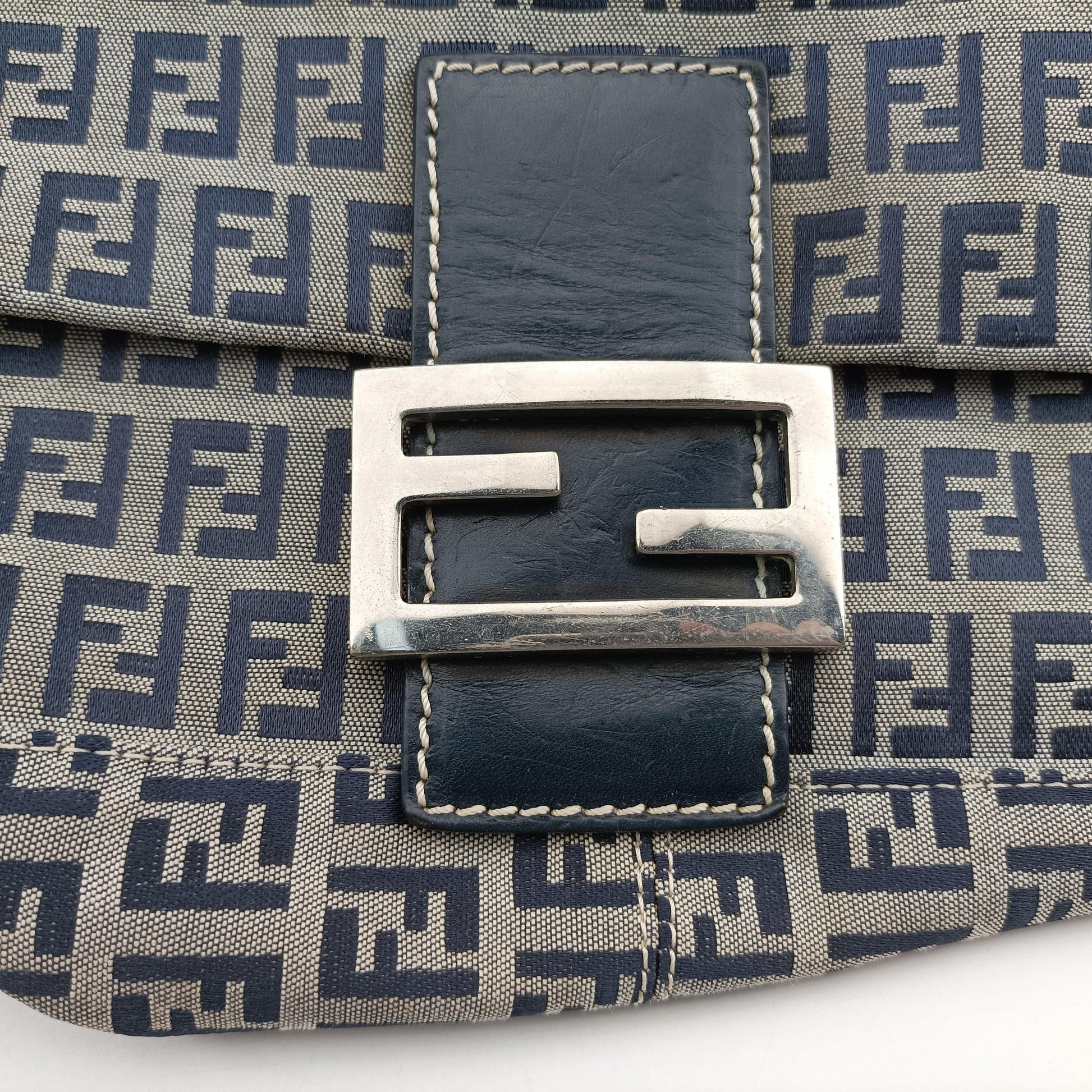 Baguette　Zucchino Navy×Grey canvas×leather 8BR001 Lot number unknownマンマバケット　ズッキーノ柄 ネイビー×グレー キャンバス×レザー 8BR001 製番不明