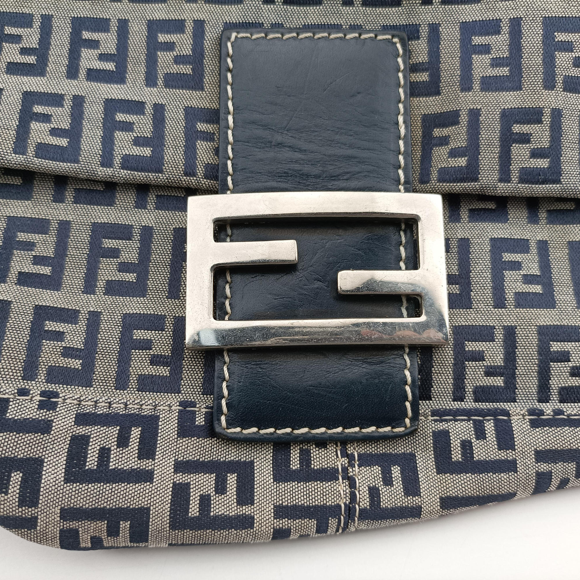 Baguette　Zucchino Navy×Grey canvas×leather 8BR001 Lot number unknownマンマバケット　ズッキーノ柄 ネイビー×グレー キャンバス×レザー 8BR001 製番不明