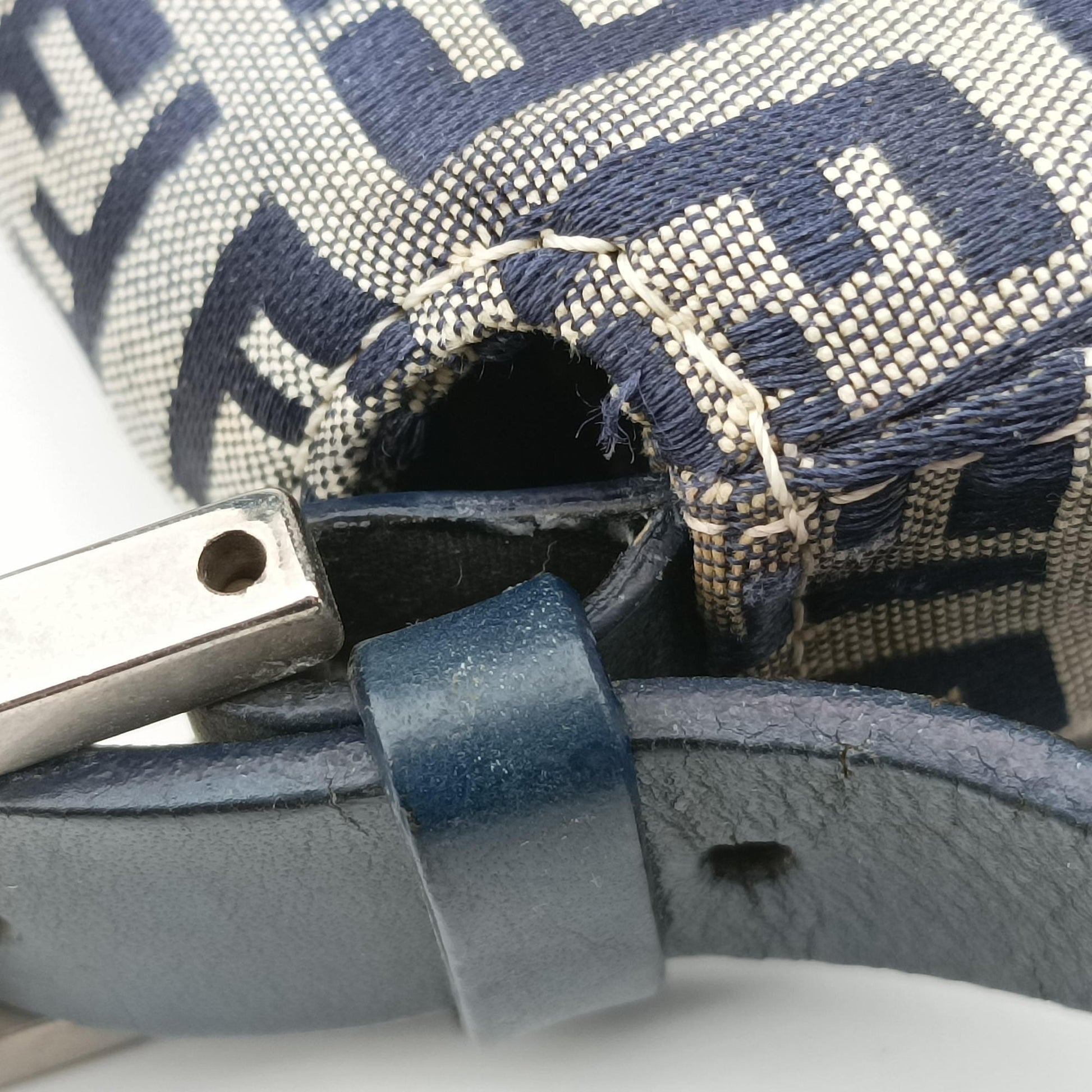 Baguette　Zucchino Navy×Grey canvas×leather 8BR001 Lot number unknownマンマバケット　ズッキーノ柄 ネイビー×グレー キャンバス×レザー 8BR001 製番不明