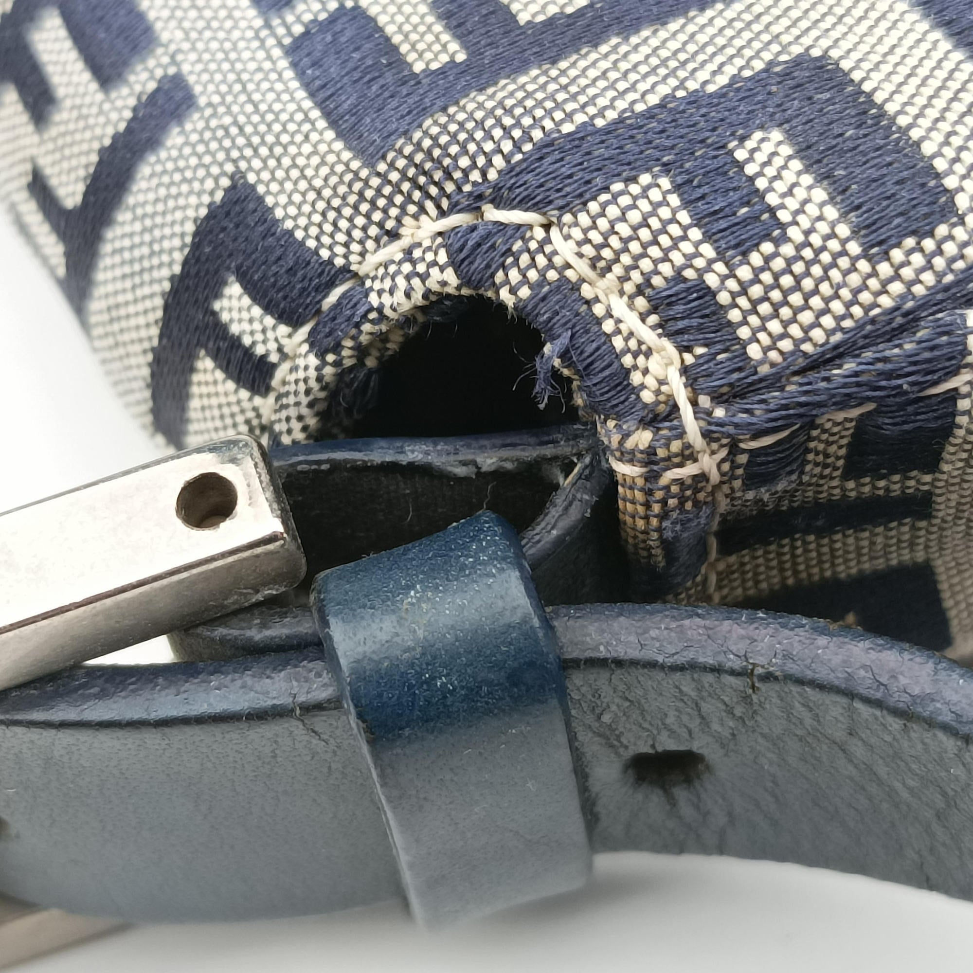 Baguette　Zucchino Navy×Grey canvas×leather 8BR001 Lot number unknownマンマバケット　ズッキーノ柄 ネイビー×グレー キャンバス×レザー 8BR001 製番不明