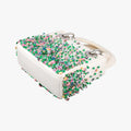 Lady Dior White×Multicolor Satin × Sequin × Bead Embellishments 02-MA-0194レディディオール ホワイト×マルチカラー サテン ×スパンコール×ビーズ刺繍  02-MA-0194