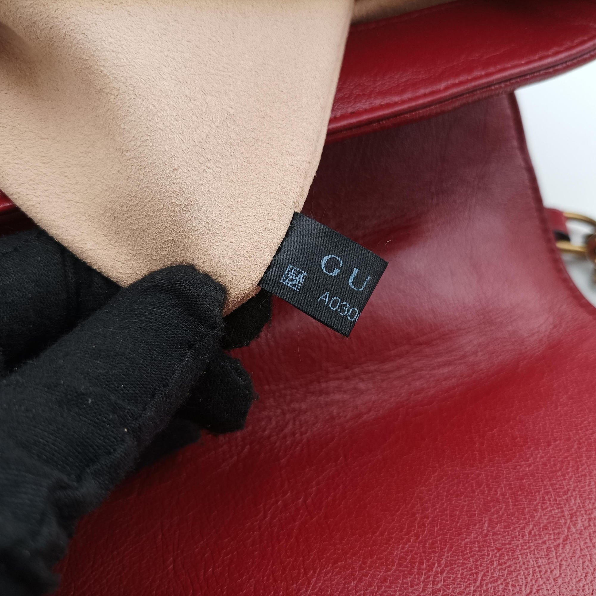 GG Marmont Black×red Leather 498109 A030030509GGマーモント ブラック×レッド レザー 498109 A030030509