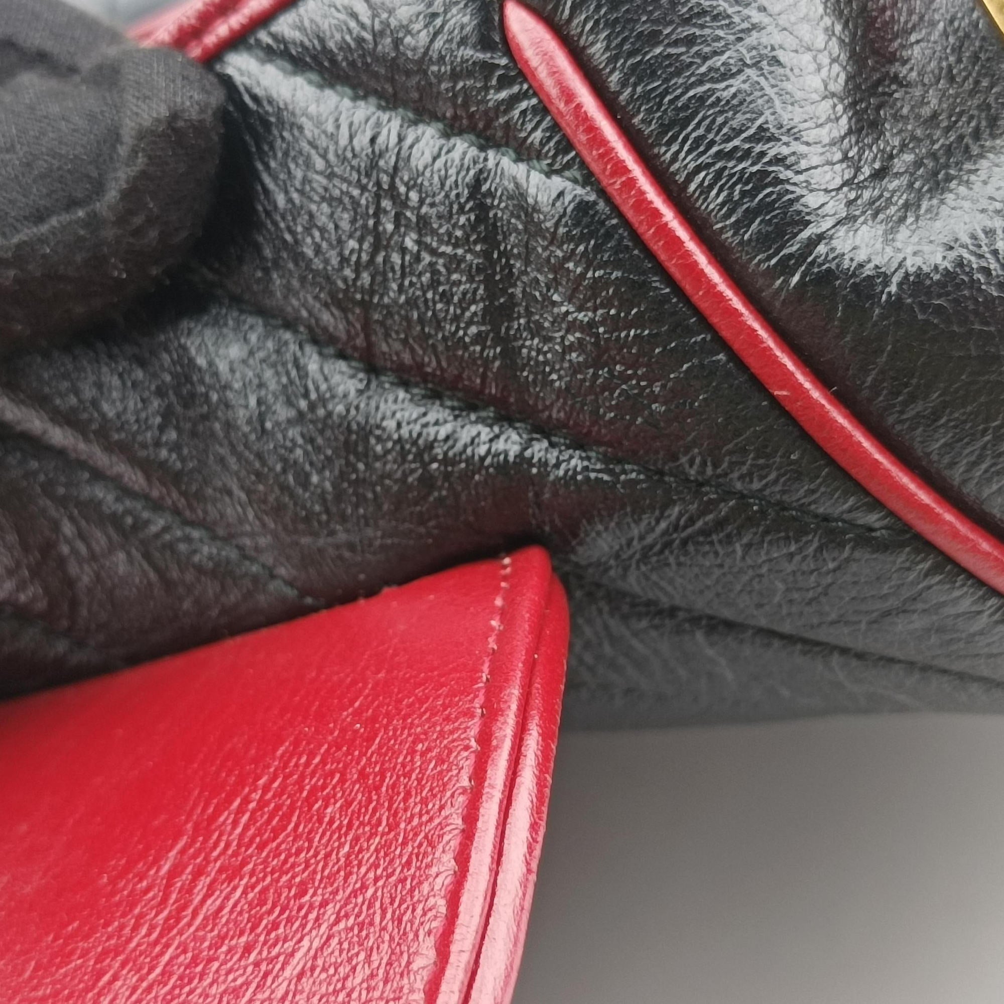 GG Marmont Black×red Leather 498109 A030030509GGマーモント ブラック×レッド レザー 498109 A030030509