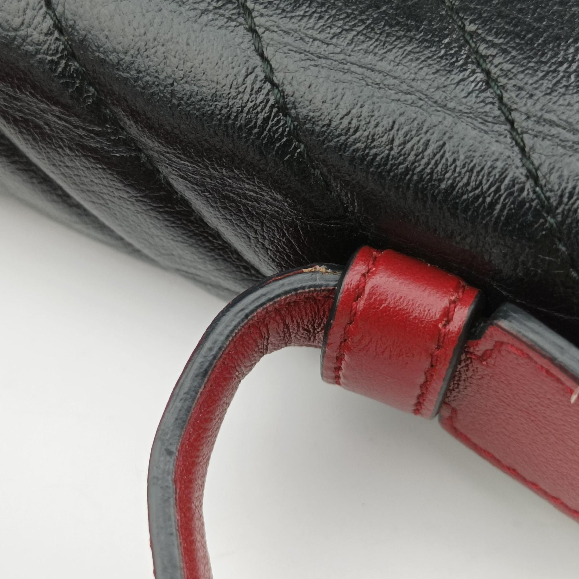 GG Marmont Black×red Leather 498109 A030030509GGマーモント ブラック×レッド レザー 498109 A030030509