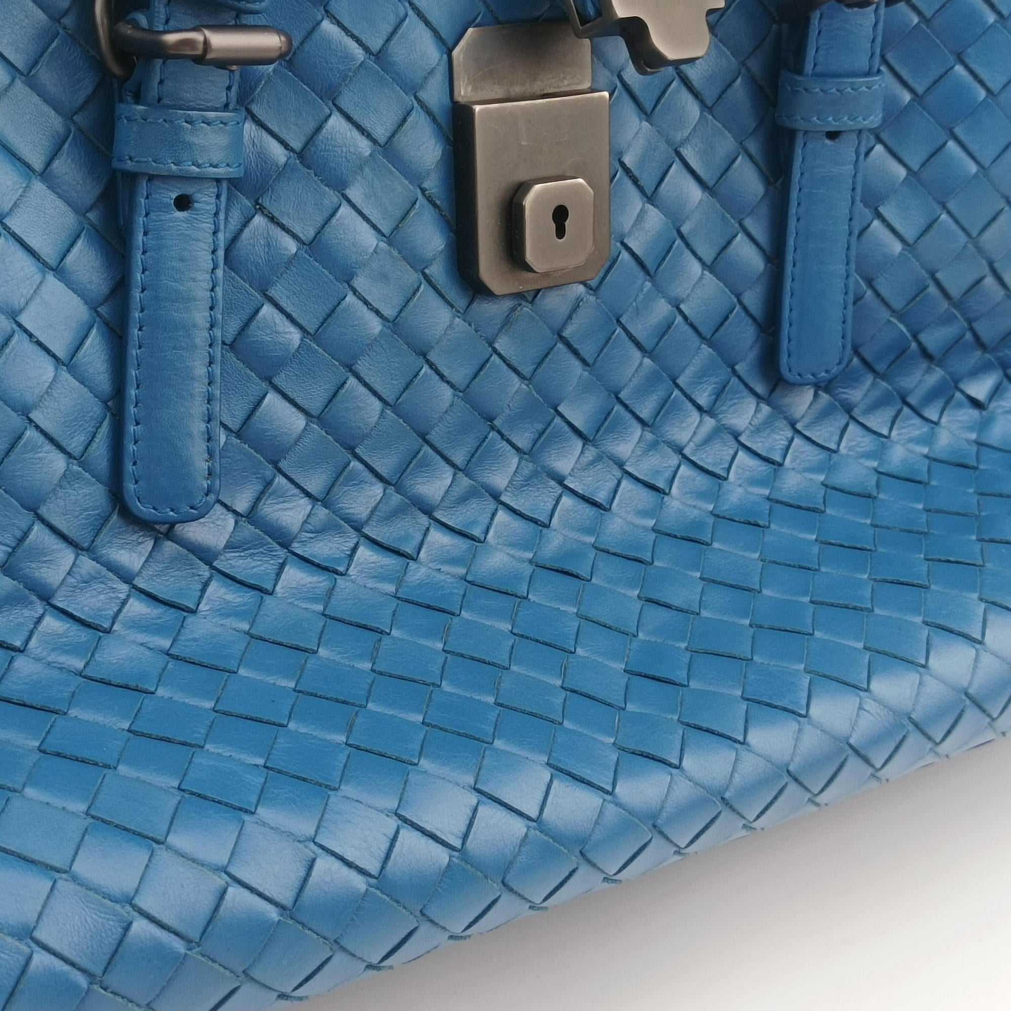 Roma Intrecciato Blue lambskin B02460518Fローマ イントレチャート ブルー ラムスキン B02460518F