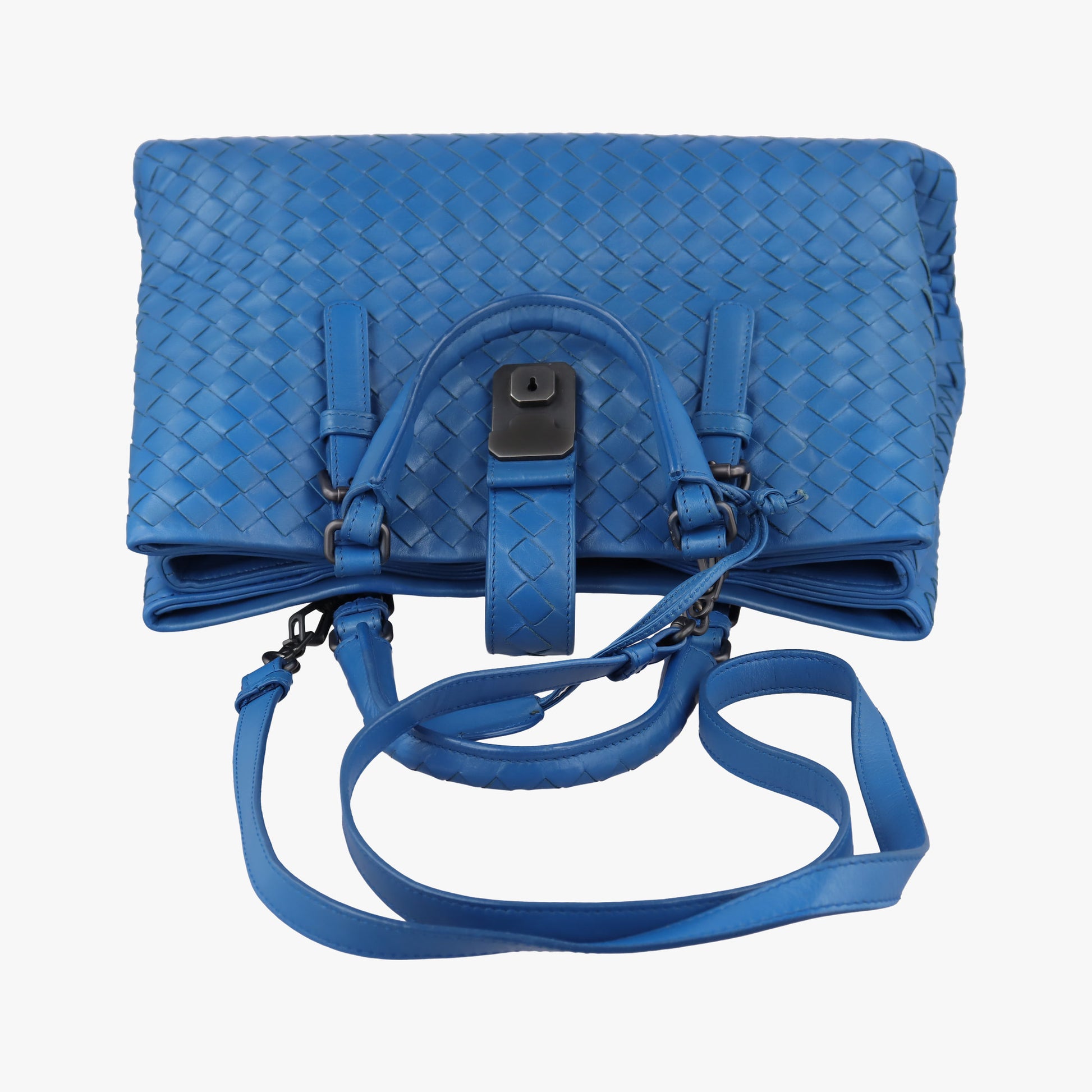 Roma Intrecciato Blue lambskin B02460518Fローマ イントレチャート ブルー ラムスキン B02460518F