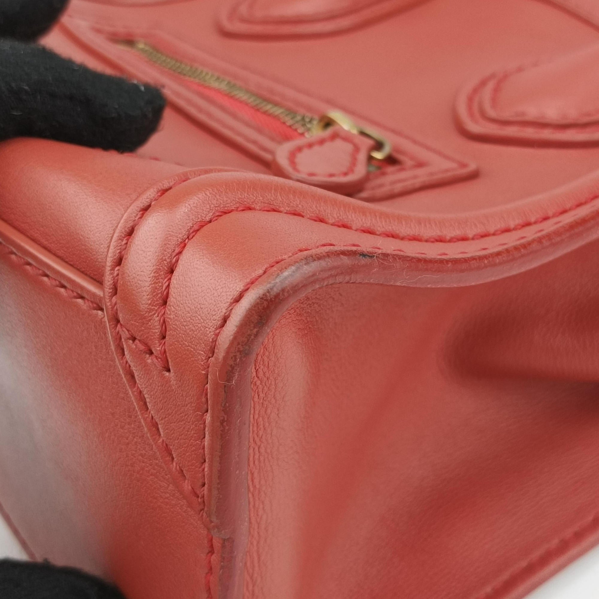 Luggage Mini Shopper Red Leather F-UP-0161ラゲージミニショッパー レッド レザー F-UP-0161