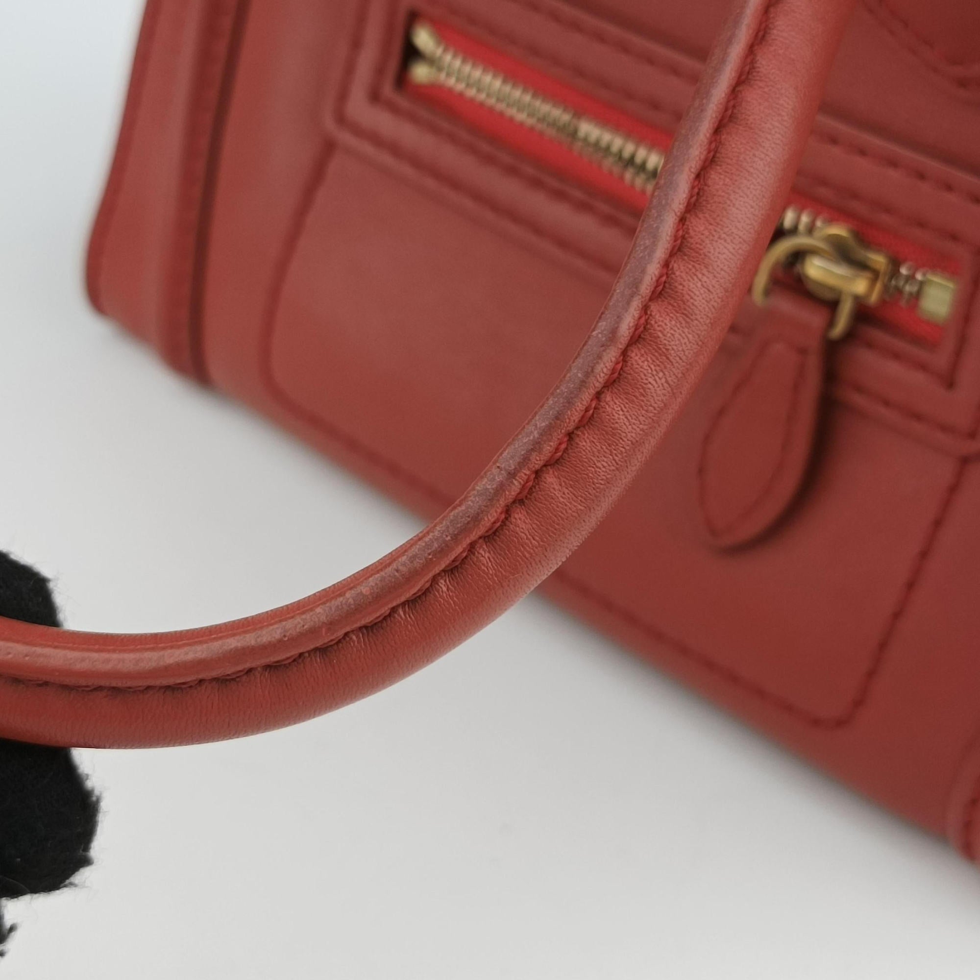 Luggage Mini Shopper Red Leather F-UP-0161ラゲージミニショッパー レッド レザー F-UP-0161