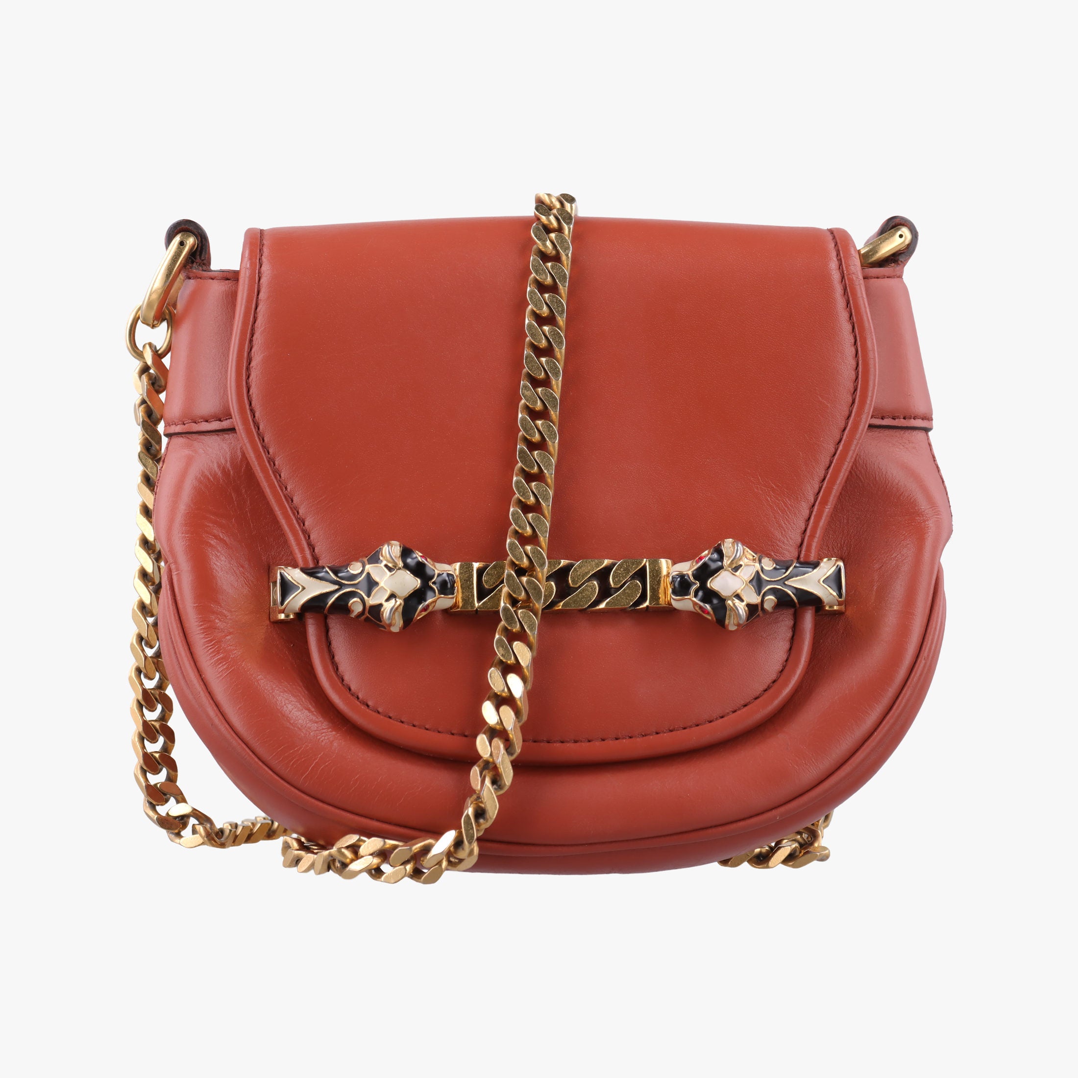 Nubuck Tigrette Chain Brown leather 290684 B011686032ヌバックティグレットチェーン ブラウン レザー 290684 B011686032