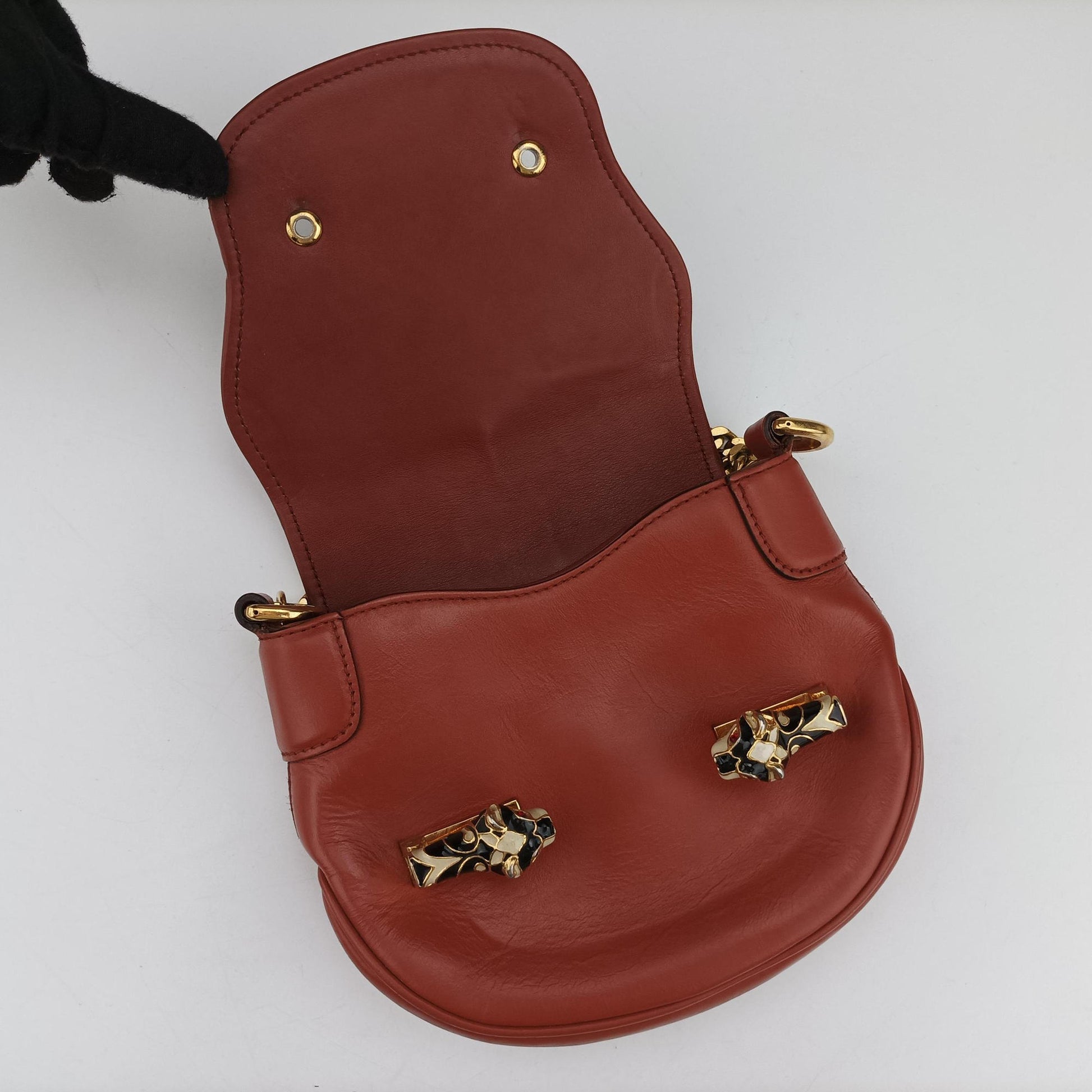 Nubuck Tigrette Chain Brown leather 290684 B011686032ヌバックティグレットチェーン ブラウン レザー 290684 B011686032