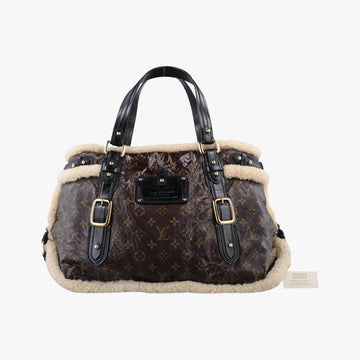 Monogram Shearling Thunder Tote Brown Monogram × Cream Coated Monogram Canvas x Shearling x Patent M95573 RC4057モノグラム シアリング サンダー トート モノグラム ブラウン ×クリーム コーティングキャンバス×シアリング×パテント M95573 RC4057