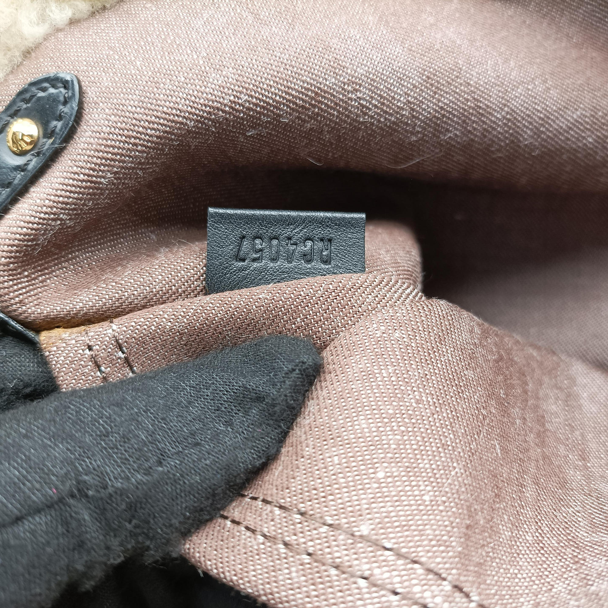 Monogram Shearling Thunder Tote Brown Monogram × Cream Coated Monogram Canvas x Shearling x Patent M95573 RC4057モノグラム シアリング サンダー トート モノグラム ブラウン ×クリーム コーティングキャンバス×シアリング×パテント M95573 RC4057