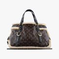 Monogram Shearling Thunder Tote Brown Monogram × Cream Coated Monogram Canvas x Shearling x Patent M95573 RC4057モノグラム シアリング サンダー トート モノグラム ブラウン ×クリーム コーティングキャンバス×シアリング×パテント M95573 RC4057