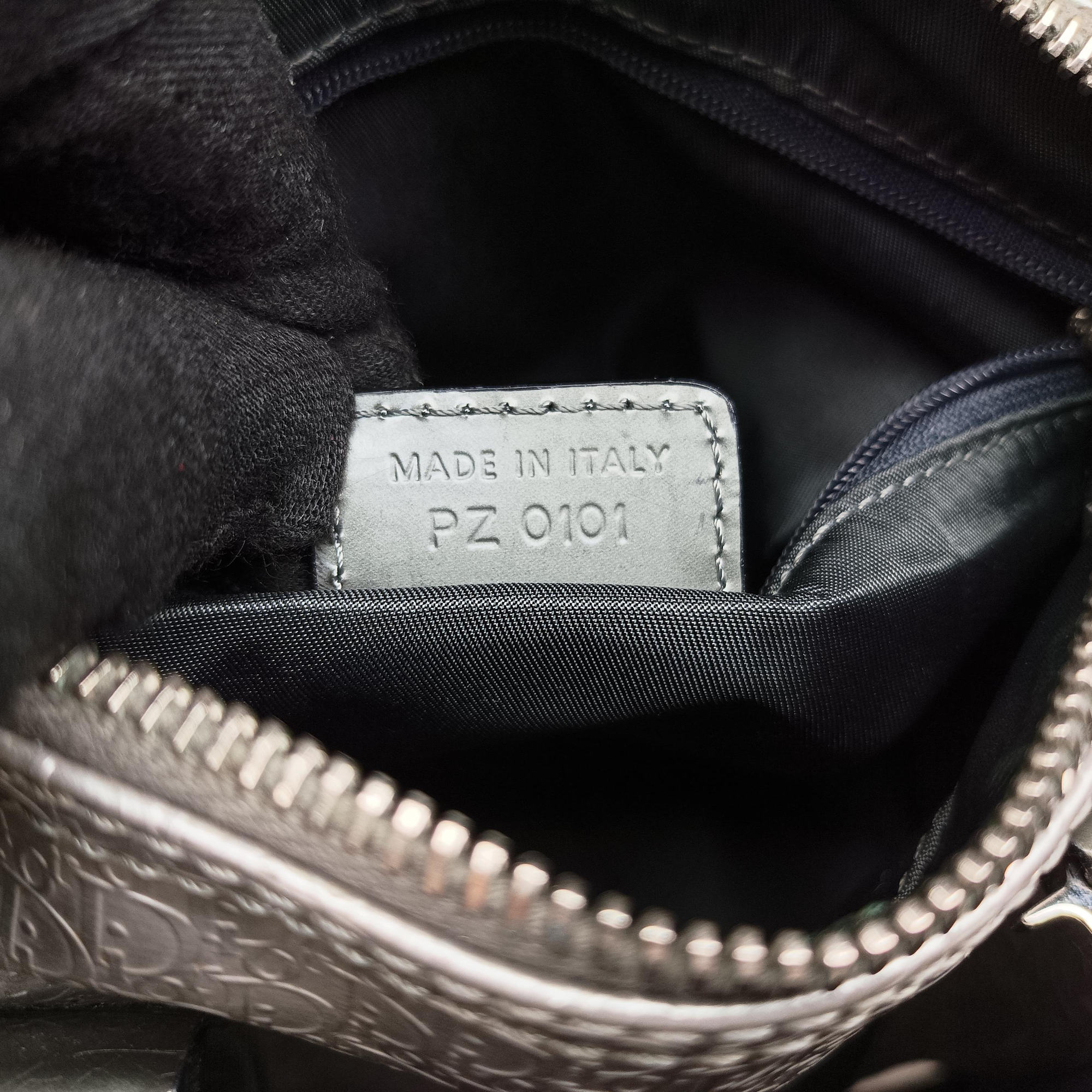 Zucchino Glitter Logo Silver × Gray Leather PZ 0101ズッカ柄 ズッキーノ グリッターロゴ シルバー × グレー レザー PZ 0101