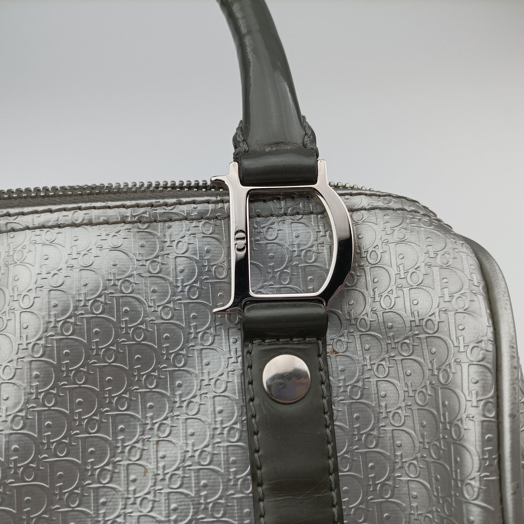 Zucchino Glitter Logo Silver × Gray Leather PZ 0101ズッカ柄 ズッキーノ グリッターロゴ シルバー × グレー レザー PZ 0101