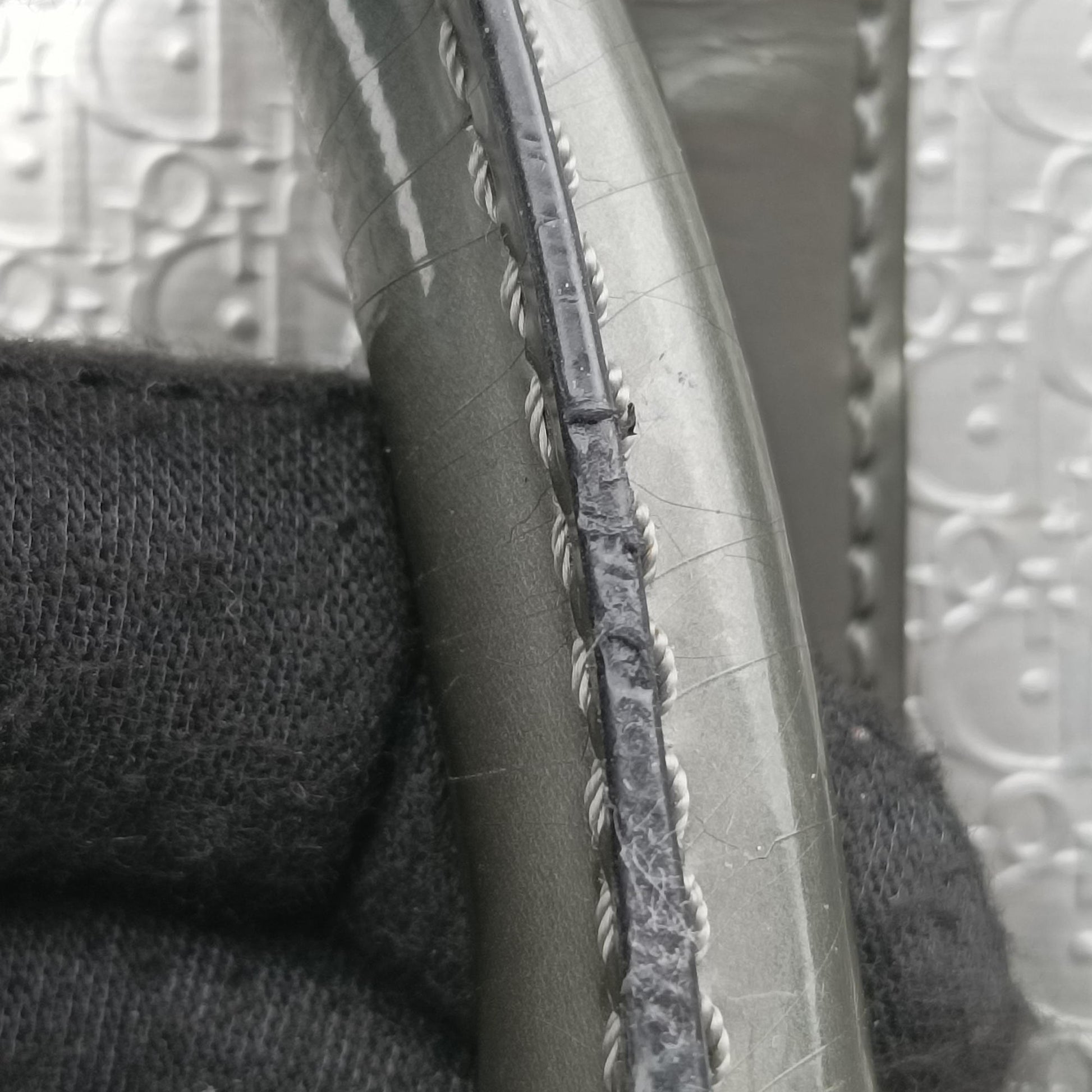 Zucchino Glitter Logo Silver × Gray Leather PZ 0101ズッカ柄 ズッキーノ グリッターロゴ シルバー × グレー レザー PZ 0101