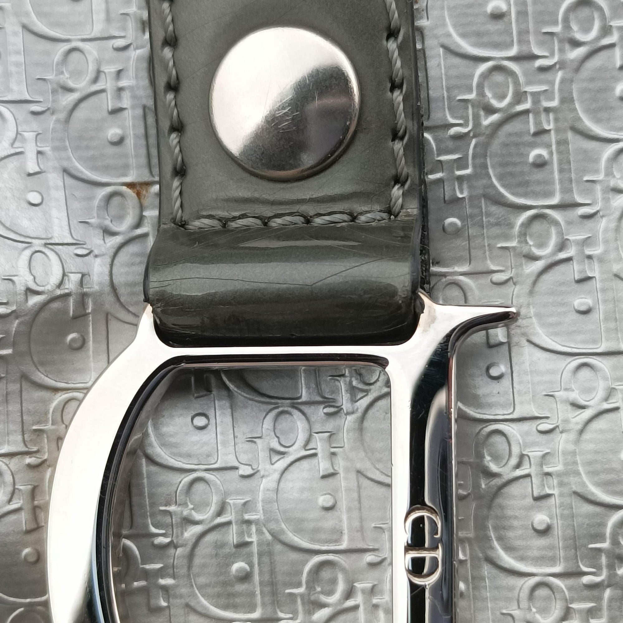 Zucchino Glitter Logo Silver × Gray Leather PZ 0101ズッカ柄 ズッキーノ グリッターロゴ シルバー × グレー レザー PZ 0101