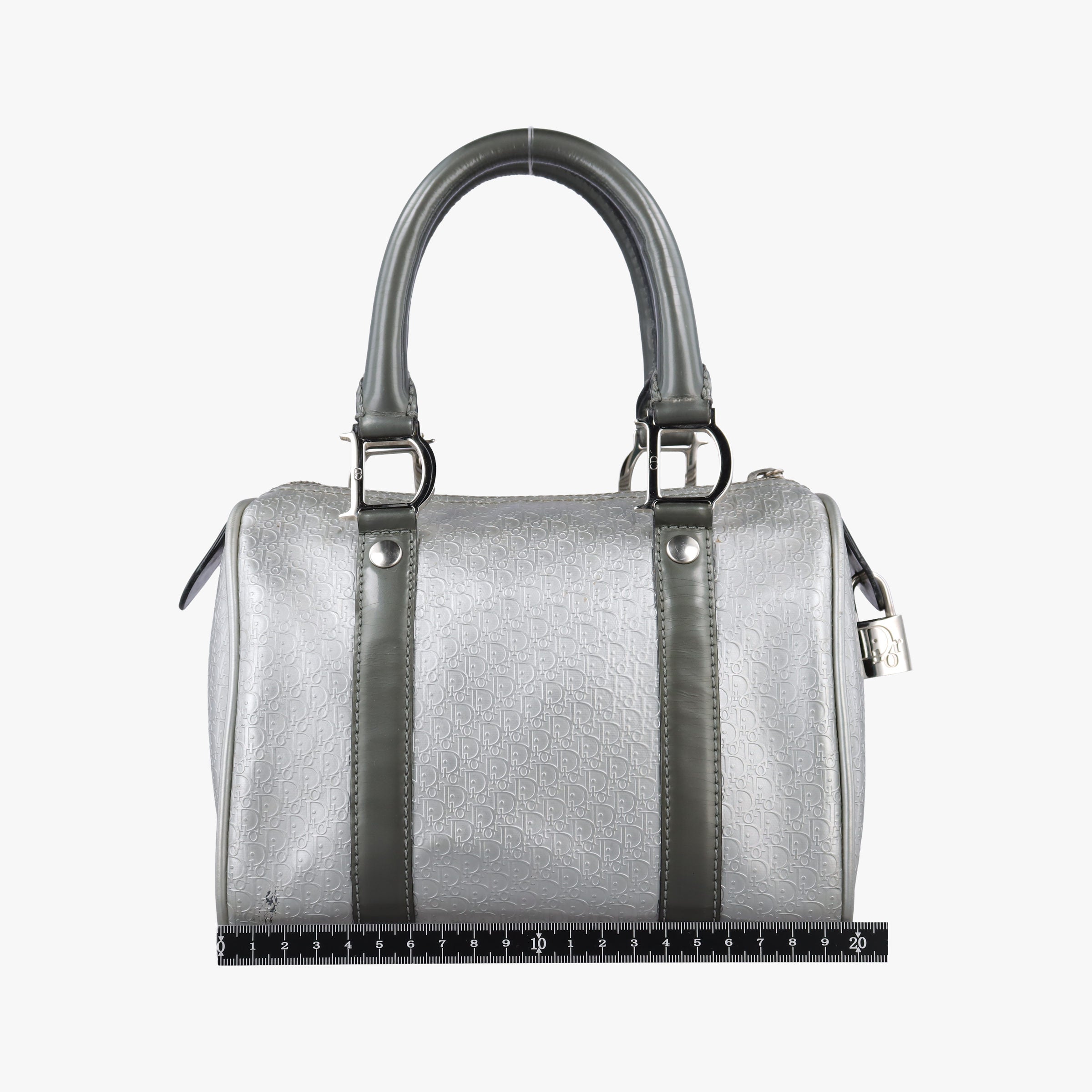Zucchino Glitter Logo Silver × Gray Leather PZ 0101ズッカ柄 ズッキーノ グリッターロゴ シルバー × グレー レザー PZ 0101