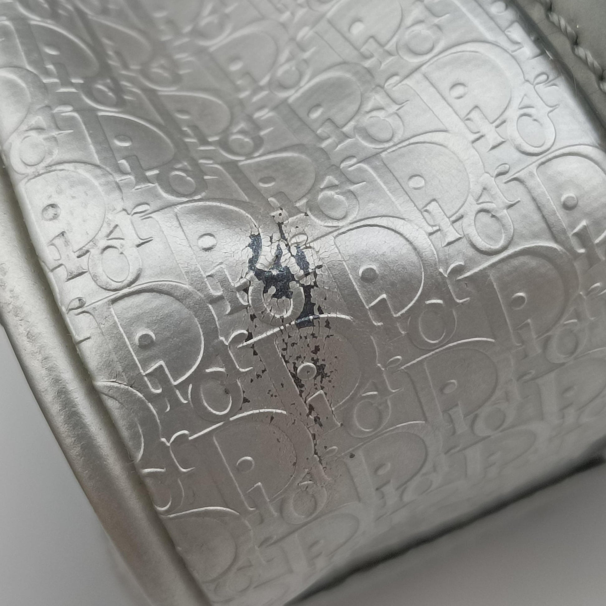Zucchino Glitter Logo Silver × Gray Leather PZ 0101ズッカ柄 ズッキーノ グリッターロゴ シルバー × グレー レザー PZ 0101
