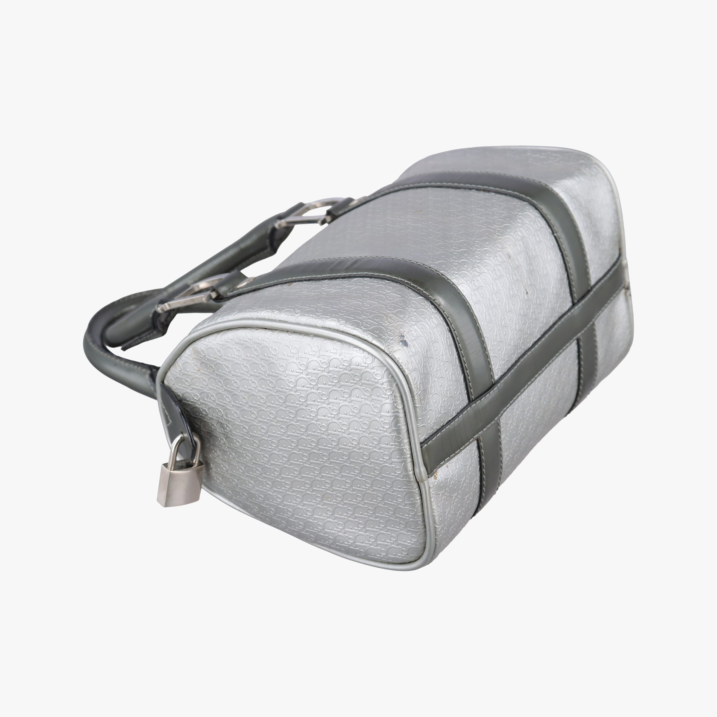 Zucchino Glitter Logo Silver × Gray Leather PZ 0101ズッカ柄 ズッキーノ グリッターロゴ シルバー × グレー レザー PZ 0101