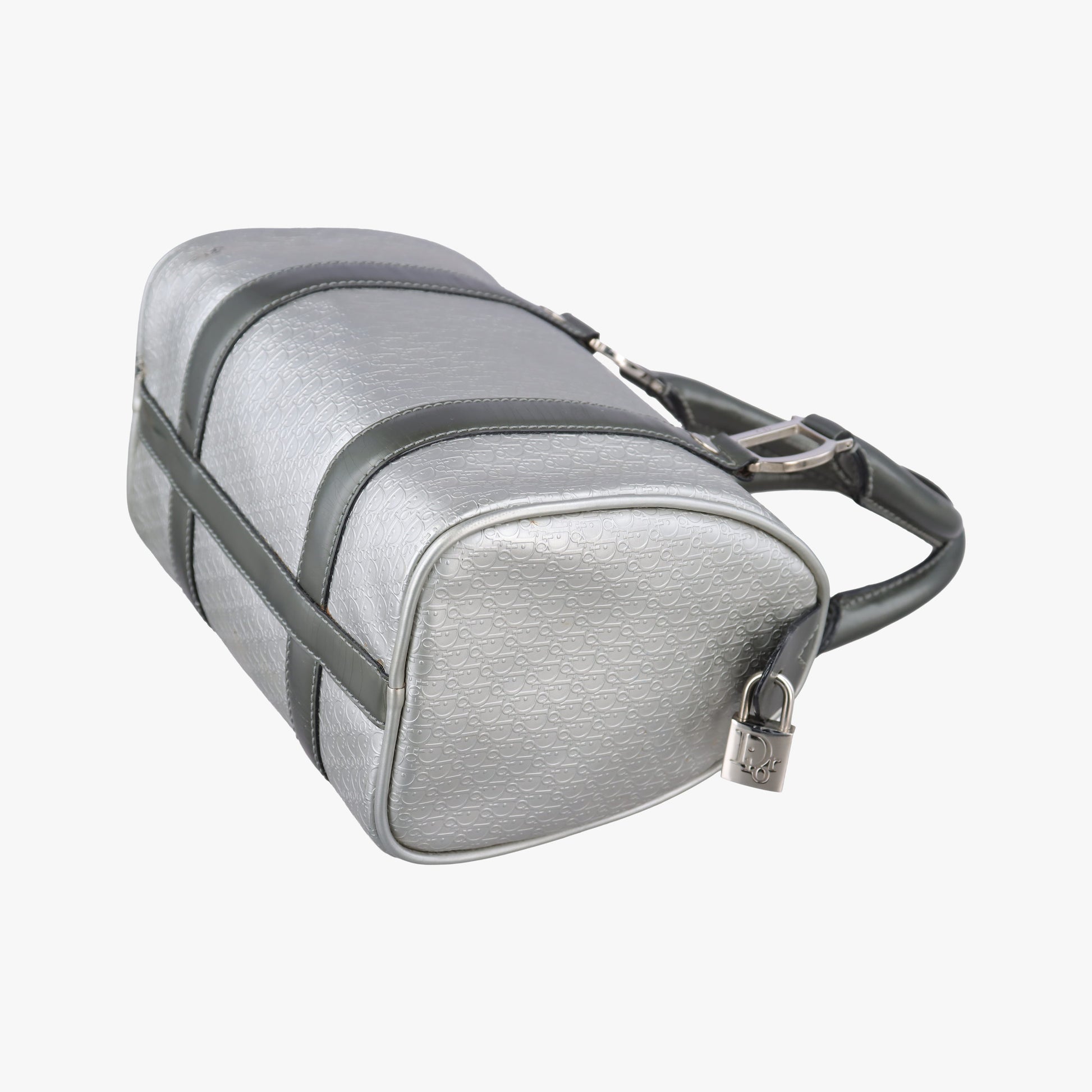 Zucchino Glitter Logo Silver × Gray Leather PZ 0101ズッカ柄 ズッキーノ グリッターロゴ シルバー × グレー レザー PZ 0101