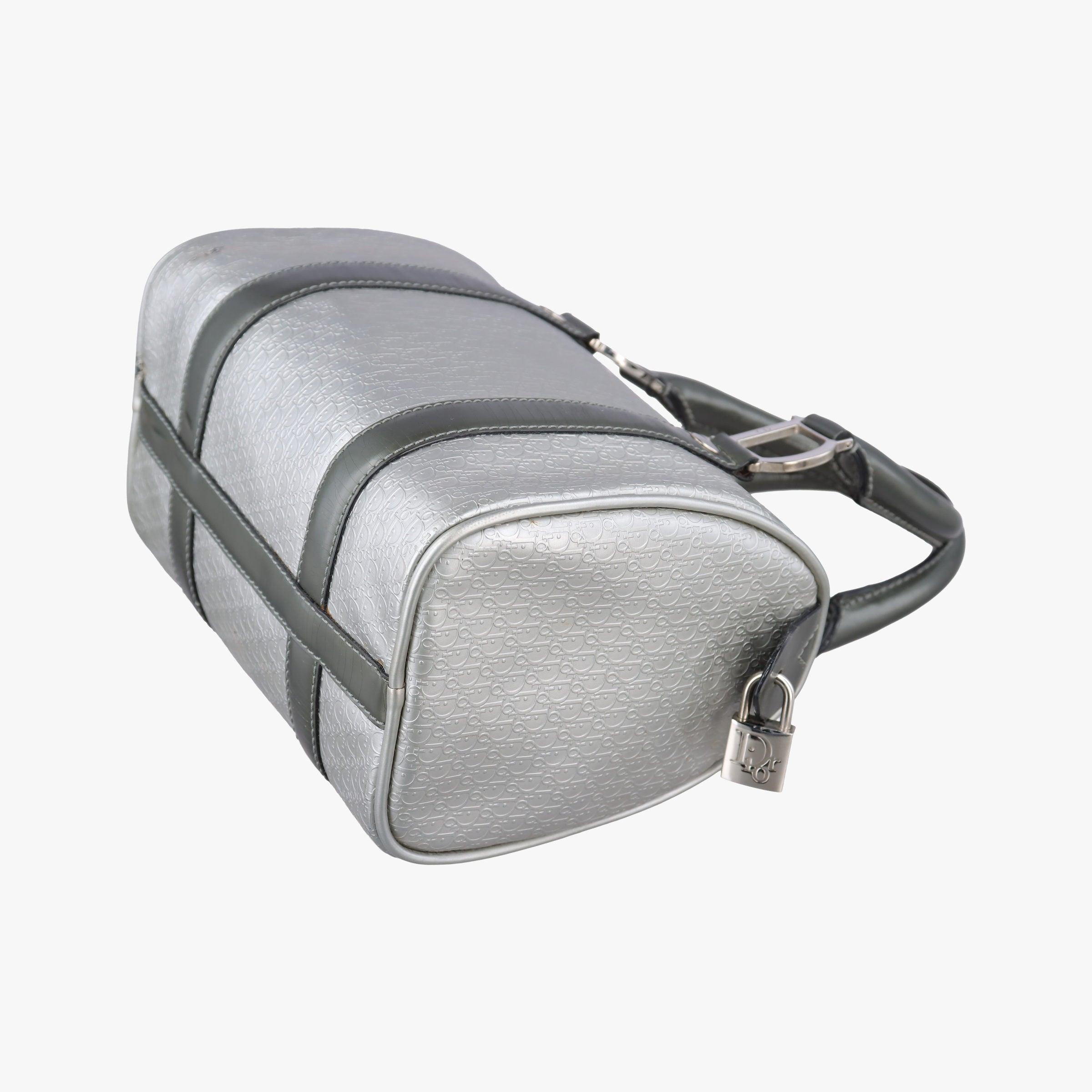 Zucchino Glitter Logo Silver × Gray Leather PZ 0101ズッカ柄 ズッキーノ グリッターロゴ シルバー × グレー レザー PZ 0101