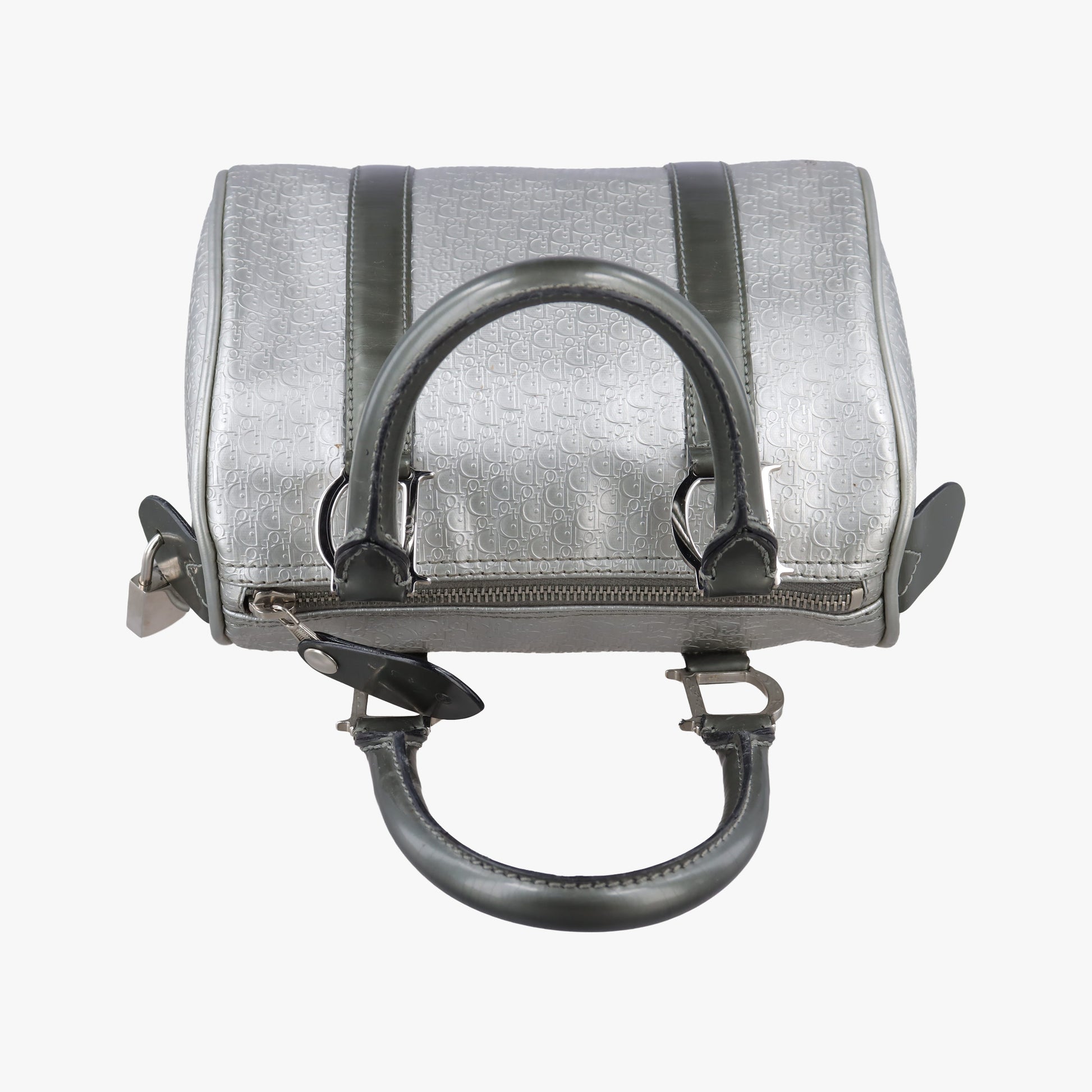 Zucchino Glitter Logo Silver × Gray Leather PZ 0101ズッカ柄 ズッキーノ グリッターロゴ シルバー × グレー レザー PZ 0101