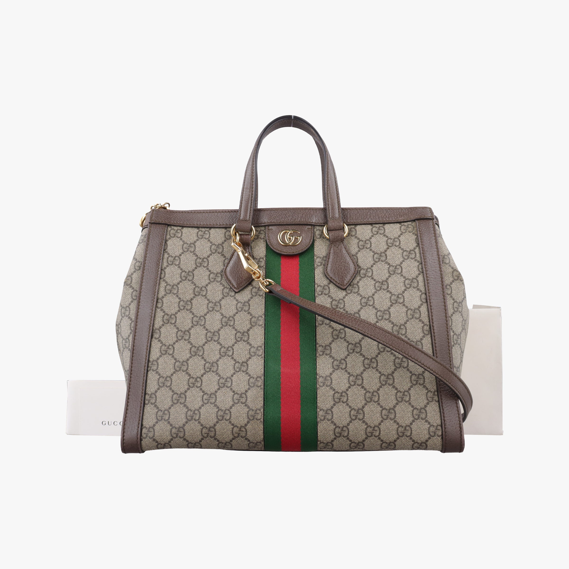 OPHIDIA Beige×Brown×Red×Green PVC coated canvas×Leather 524537 C026468528オフィディア ベージュ×ブラウン×レッド×グリーン PVCコーティングキャンバス×レザー 524537 C026468528