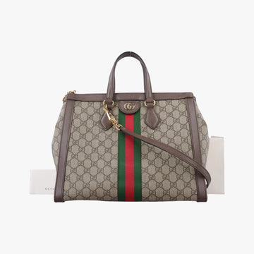 OPHIDIA Beige×Brown×Red×Green PVC coated canvas×Leather 524537 C026468528オフィディア ベージュ×ブラウン×レッド×グリーン PVCコーティングキャンバス×レザー 524537 C026468528