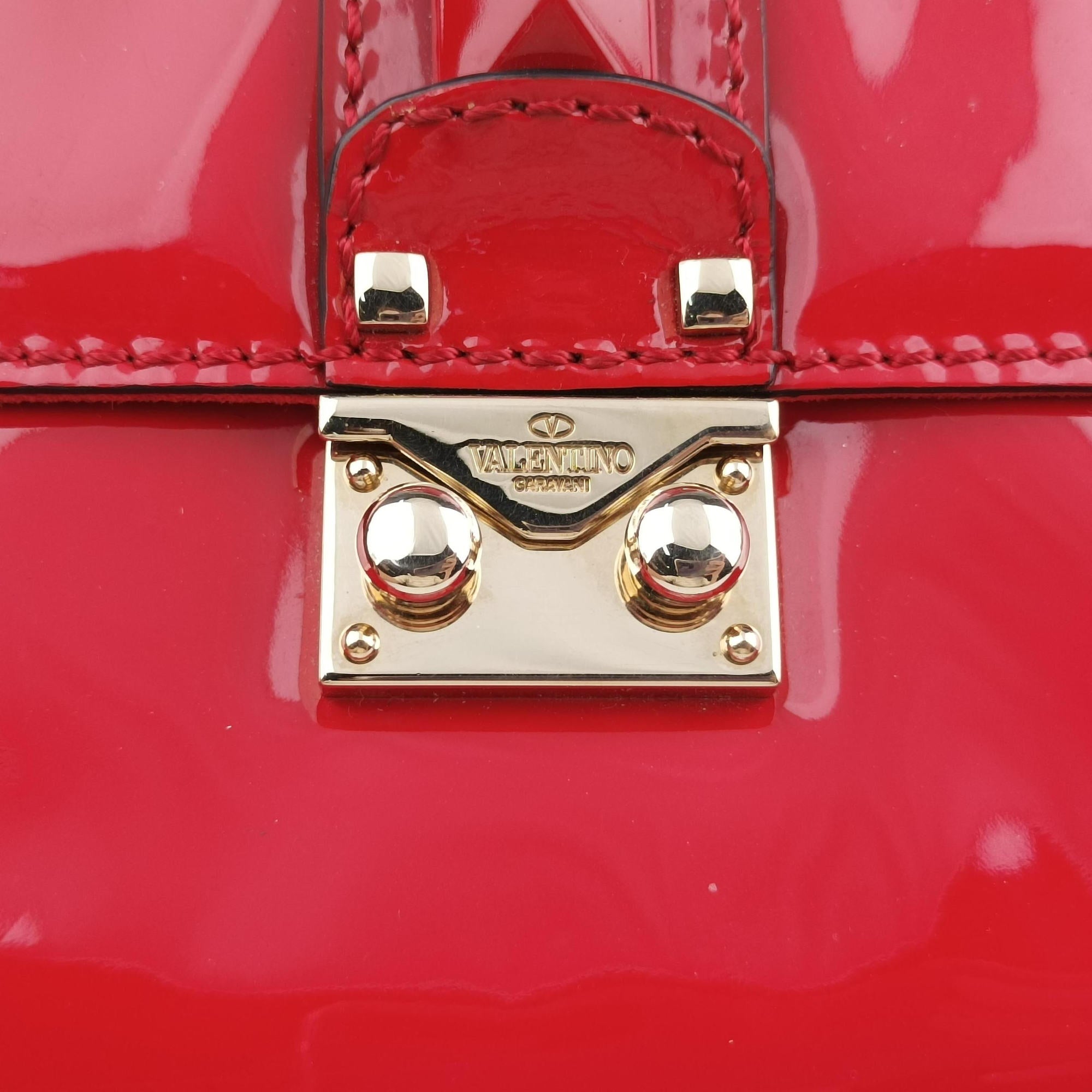 Rockstud Glam Lock Red Patent Leather Lot number unknownロックスタッズグラムロックスモール レッド パテント 製番不明