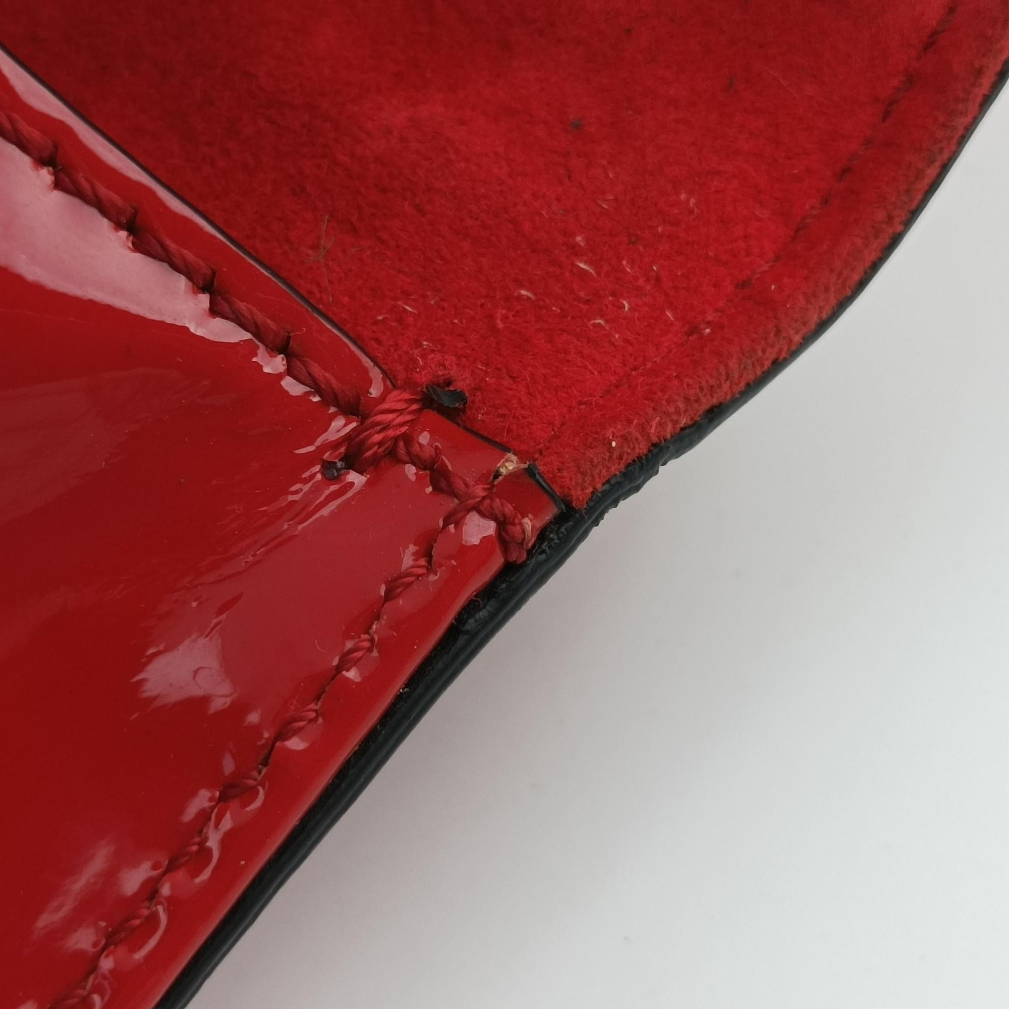 Rockstud Glam Lock Red Patent Leather Lot number unknownロックスタッズグラムロックスモール レッド パテント 製番不明
