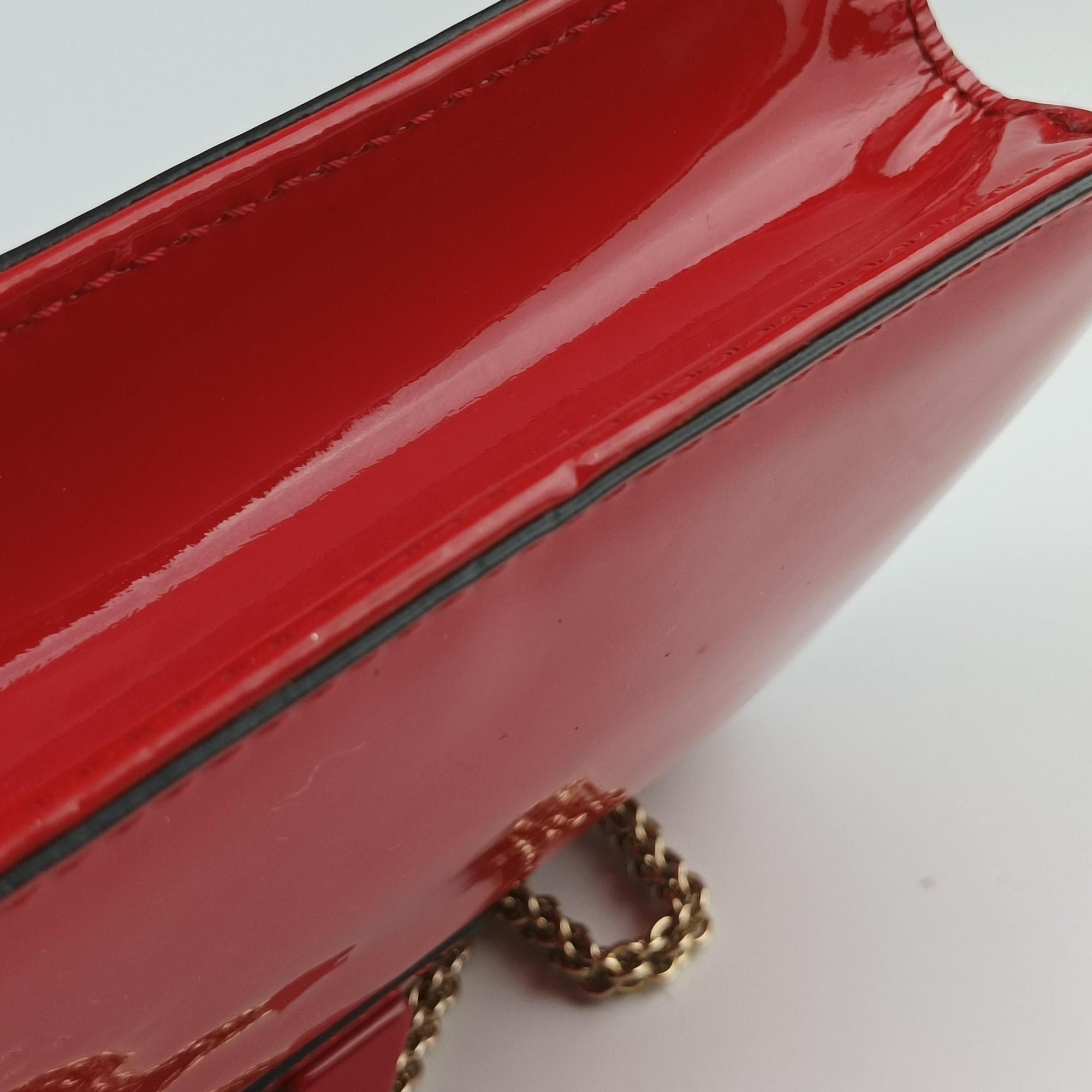 Rockstud Glam Lock Red Patent Leather Lot number unknownロックスタッズグラムロックスモール レッド パテント 製番不明
