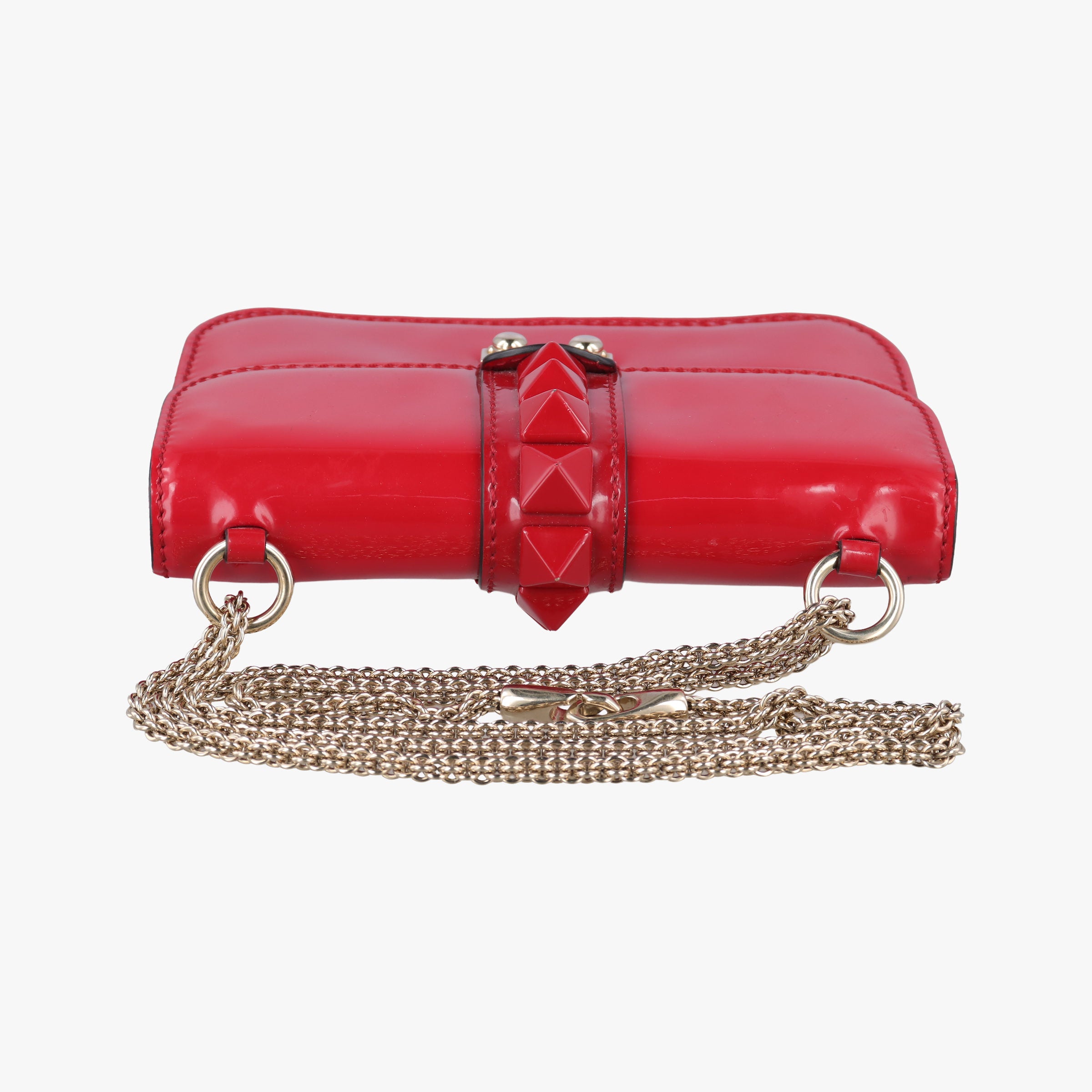 Rockstud Glam Lock Red Patent Leather Lot number unknownロックスタッズグラムロックスモール レッド パテント 製番不明