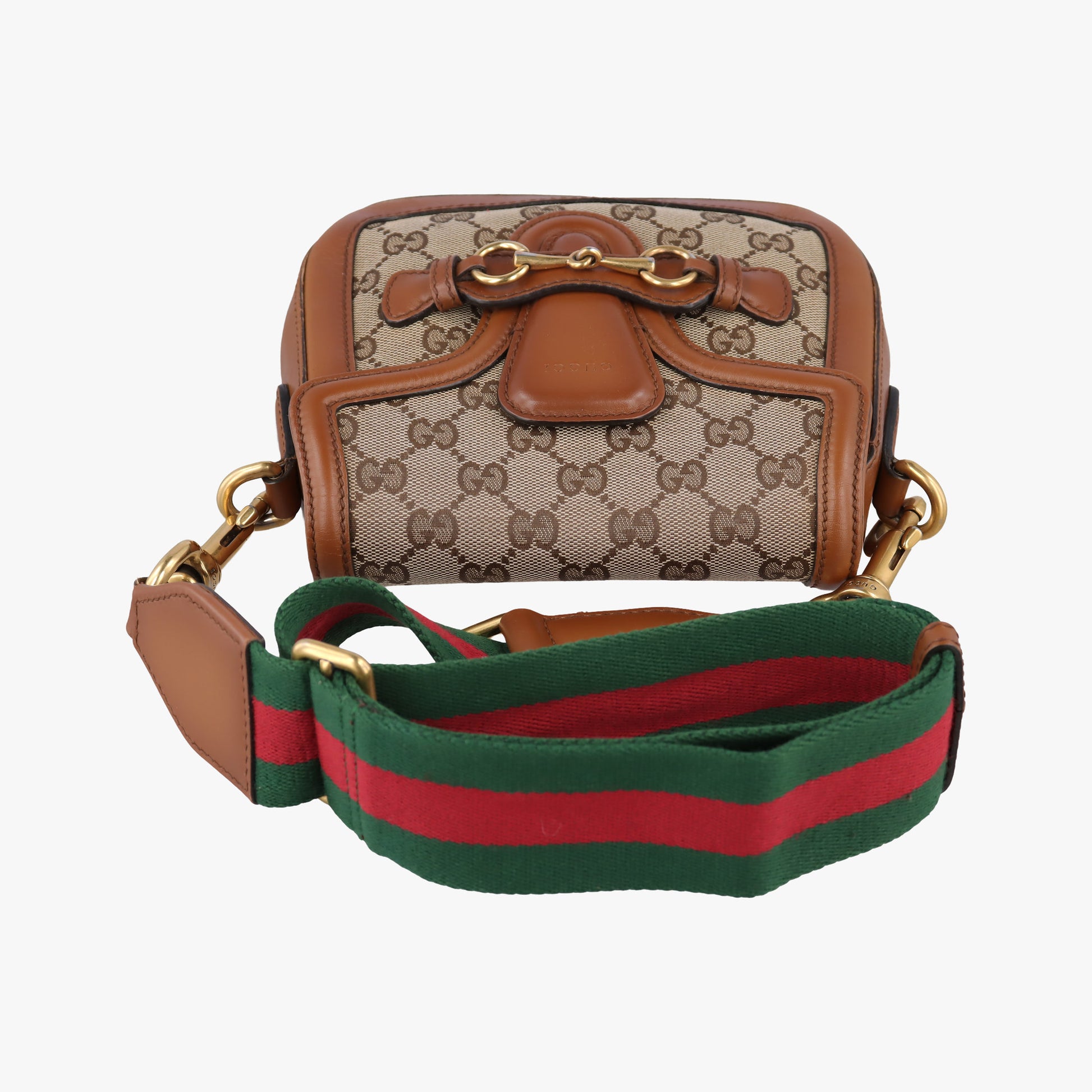 Lady Web Brown canvas×leather 384821 D019192009レディ ウェブ ブラウン キャンバス x レザー 384821 D019192009