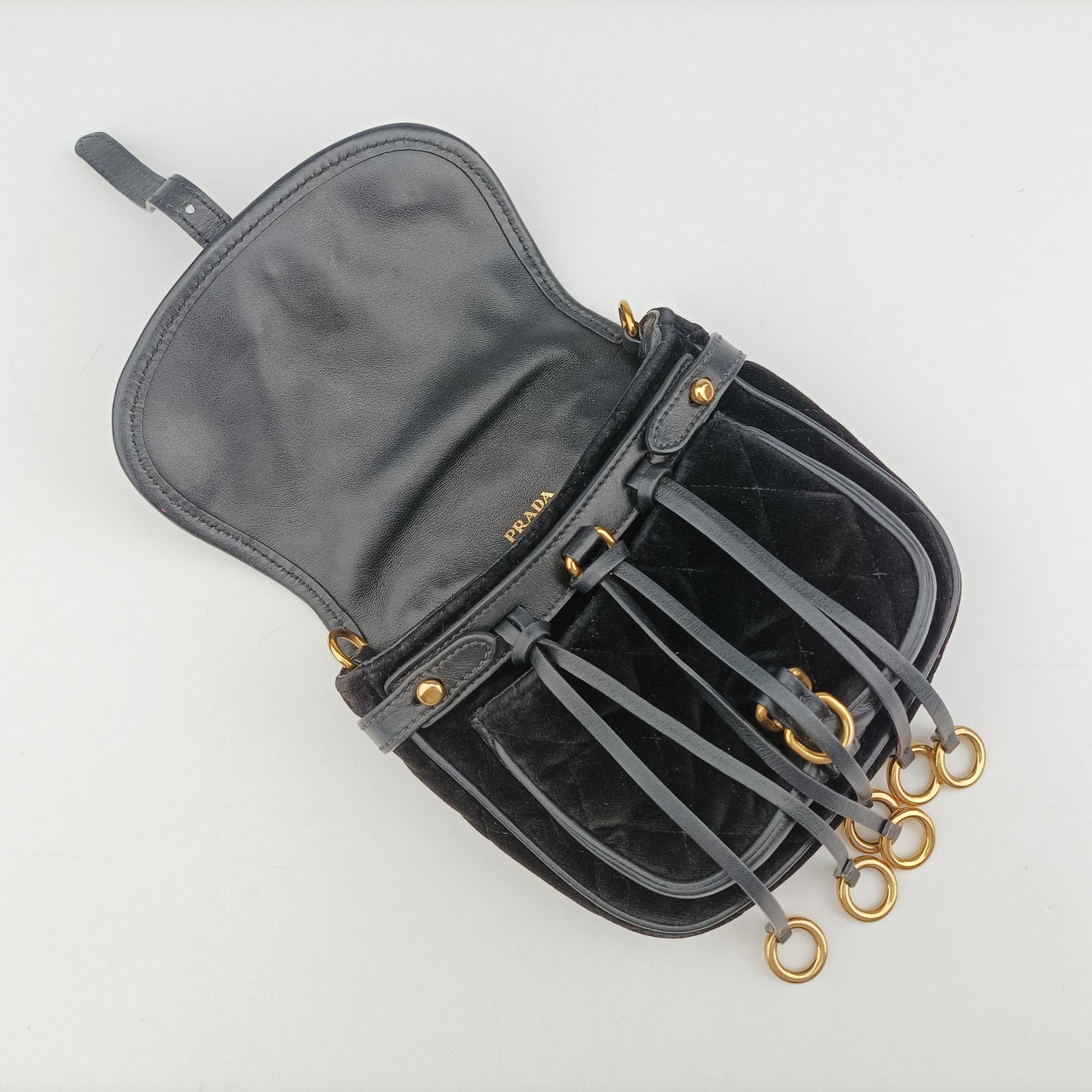 Velvet Belt Bum Black Velour IBL002 180/Iベルベットベルトバム ブラック ベロア IBL002 180/I