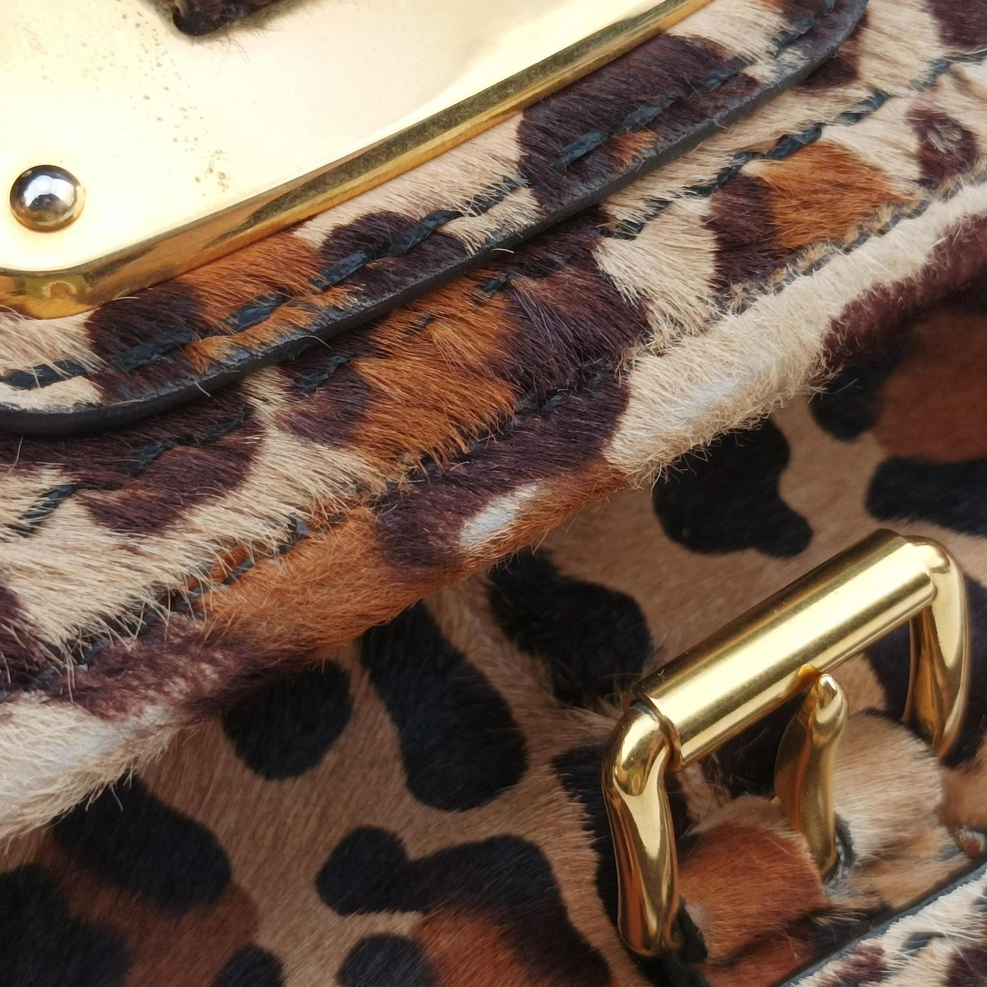 Leopard Print Brown×Multicolour ponyhair 123レオパード プリント ブラウン×マルチカラー ハラコ 123