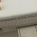 Flower Motif Rhinestone Lock WhitexMulticolour Leather 44フラワーモチーフ ラインストーン ロック ホワイトxマルチカラー レザー 44