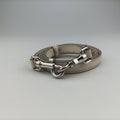 Flower Motif Rhinestone Lock WhitexMulticolour Leather 44フラワーモチーフ ラインストーン ロック ホワイトxマルチカラー レザー 44