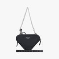 Triangle Logo Plate Black SAFFIANO Leather 1NR015 62トライアングルロゴ ブラック サフィアーノレザー 1NR015 62