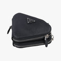 Triangle Logo Plate Black SAFFIANO Leather 1NR015 62トライアングルロゴ ブラック サフィアーノレザー 1NR015 62