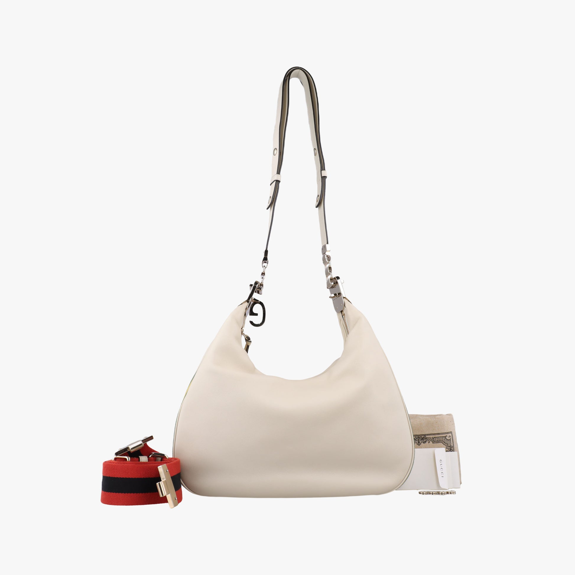 Attache G-Shaped Hook White Leather 702823 C038482178アタッシュ Gフック ホワイト レザー 702823 C038482178