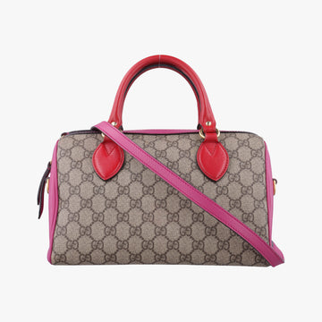 GG SUPREME beige×red×pink PVC coated canvas×Leather 409529 D020052650GGスプリーム ベージュ×レッド×ピンク PVCコーティングキャンバス×レザー 409529 D020052650