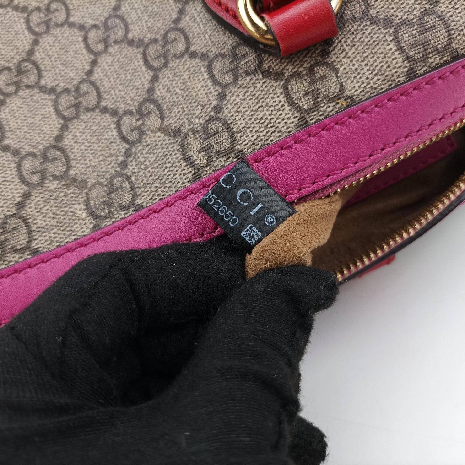 GG SUPREME beige×red×pink PVC coated canvas×Leather 409529 D020052650GGスプリーム ベージュ×レッド×ピンク PVCコーティングキャンバス×レザー 409529 D020052650