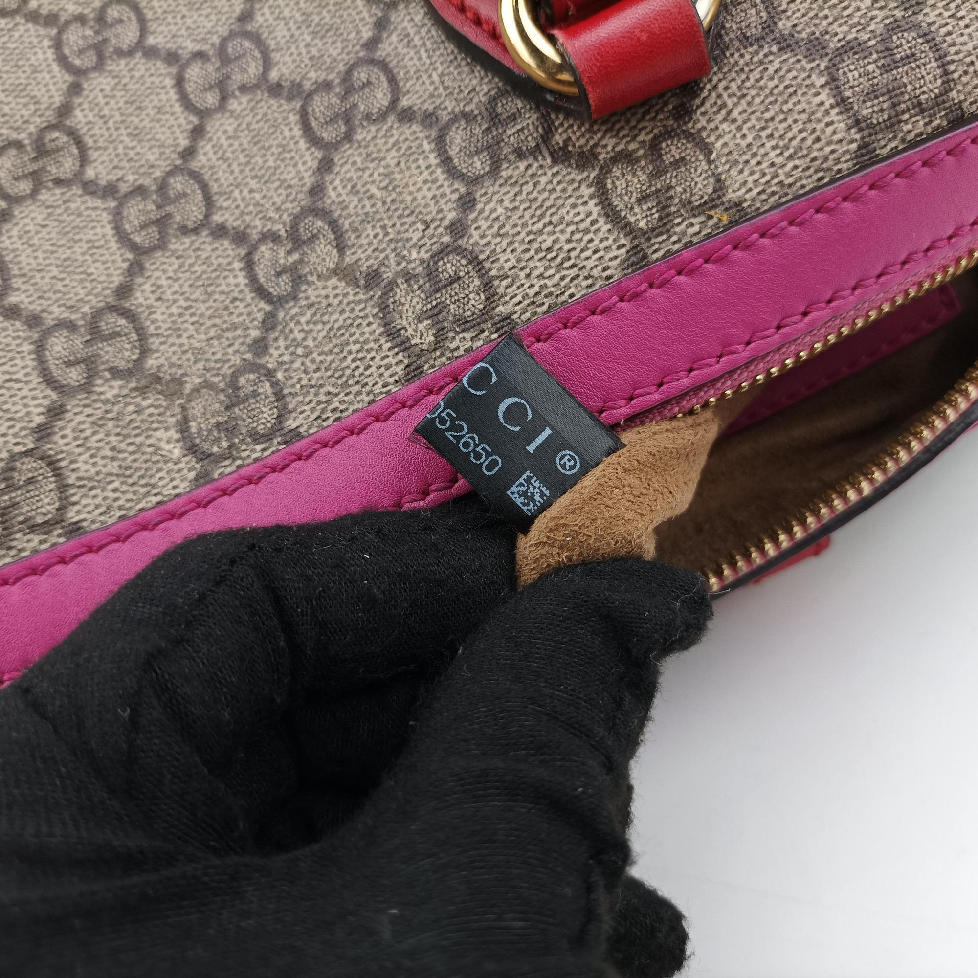 GG SUPREME beige×red×pink PVC coated canvas×Leather 409529 D020052650GGスプリーム ベージュ×レッド×ピンク PVCコーティングキャンバス×レザー 409529 D020052650