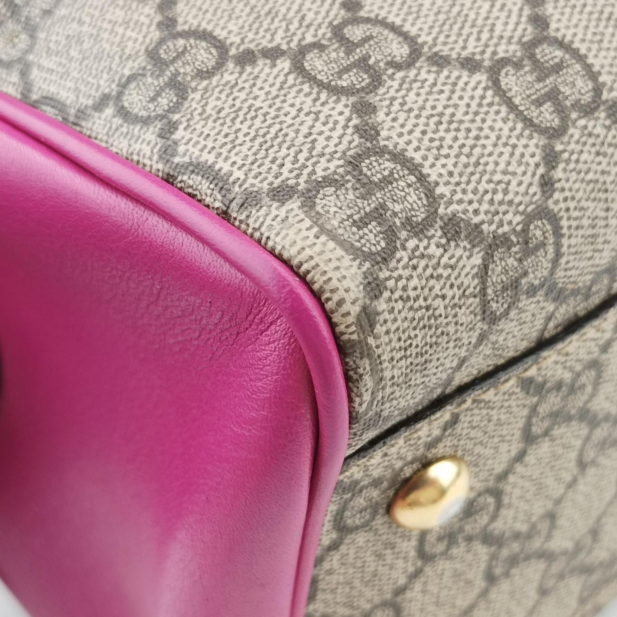 GG SUPREME beige×red×pink PVC coated canvas×Leather 409529 D020052650GGスプリーム ベージュ×レッド×ピンク PVCコーティングキャンバス×レザー 409529 D020052650