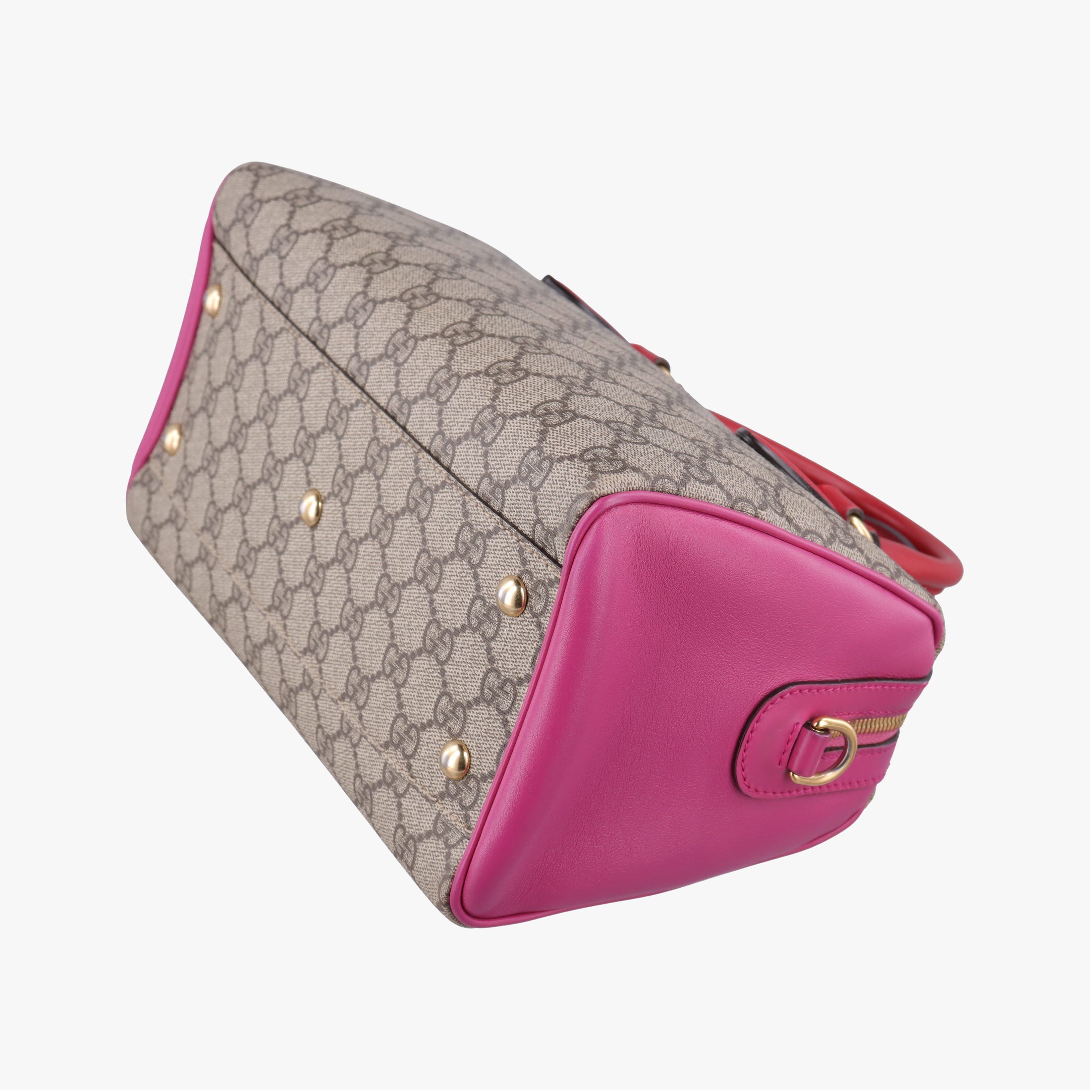 GG SUPREME beige×red×pink PVC coated canvas×Leather 409529 D020052650GGスプリーム ベージュ×レッド×ピンク PVCコーティングキャンバス×レザー 409529 D020052650