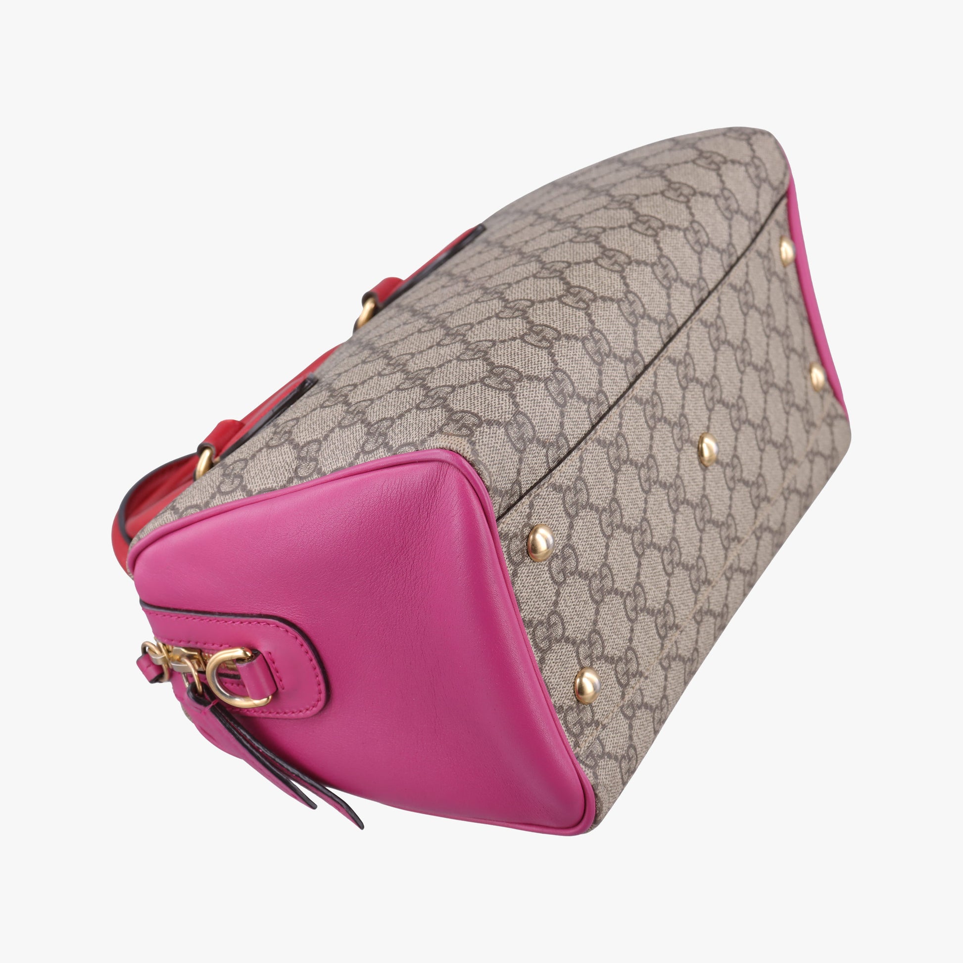 GG SUPREME beige×red×pink PVC coated canvas×Leather 409529 D020052650GGスプリーム ベージュ×レッド×ピンク PVCコーティングキャンバス×レザー 409529 D020052650