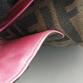 Zucca Vanity Mirror Brown × Red Jacquard × Leather 8BN133 2305/8BN133/MN5/049ズッカ バニティミラー ブラウン × レッド ジャガード × レザー 8BN133 2305/8BN133/MN5/049