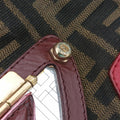 Zucca Vanity Mirror Brown × Red Jacquard × Leather 8BN133 2305/8BN133/MN5/049ズッカ バニティミラー ブラウン × レッド ジャガード × レザー 8BN133 2305/8BN133/MN5/049