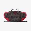 Zucca Vanity Mirror Brown × Red Jacquard × Leather 8BN133 2305/8BN133/MN5/049ズッカ バニティミラー ブラウン × レッド ジャガード × レザー 8BN133 2305/8BN133/MN5/049